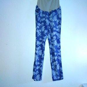 Fade To Blue Maternity Floral Denim Jeans